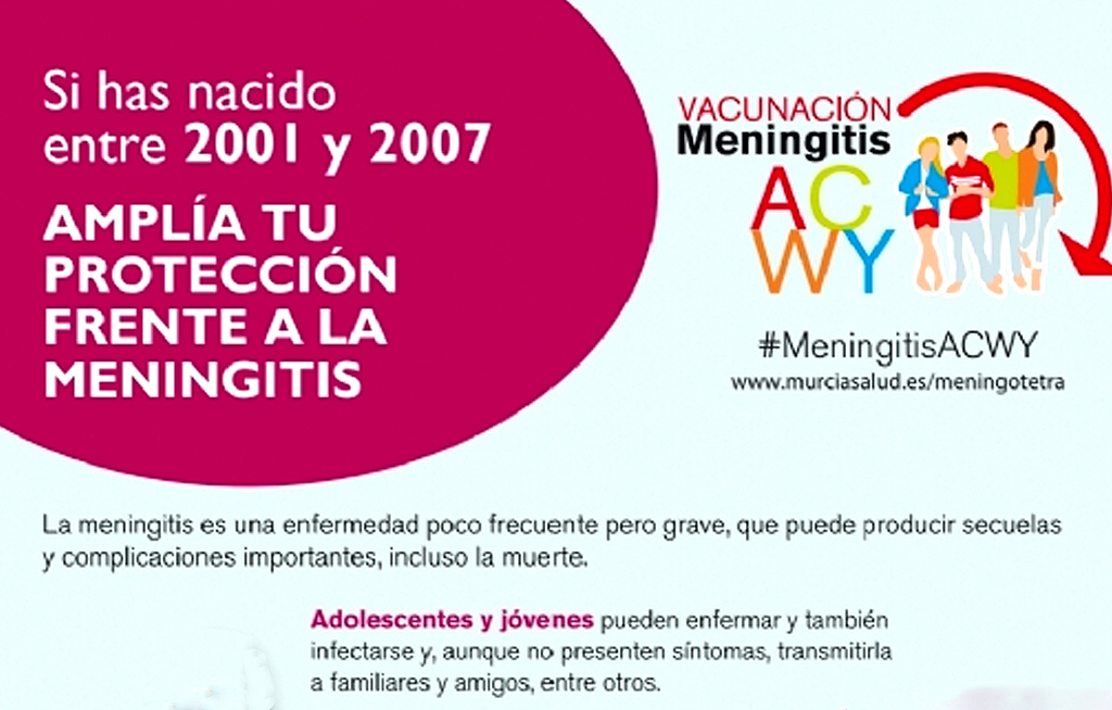 El lunes 20 de septiembre se inicia la vacunacin frente al menginococo en la Regin