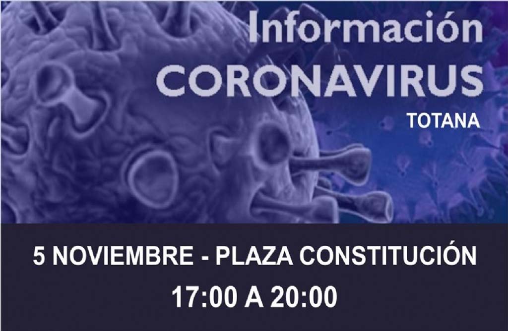 Este Jueves dia 5 de noviembre habra un punto Covid de informacion en la Plaza de la Constitucin de 17:00 a 20:00 horas. 