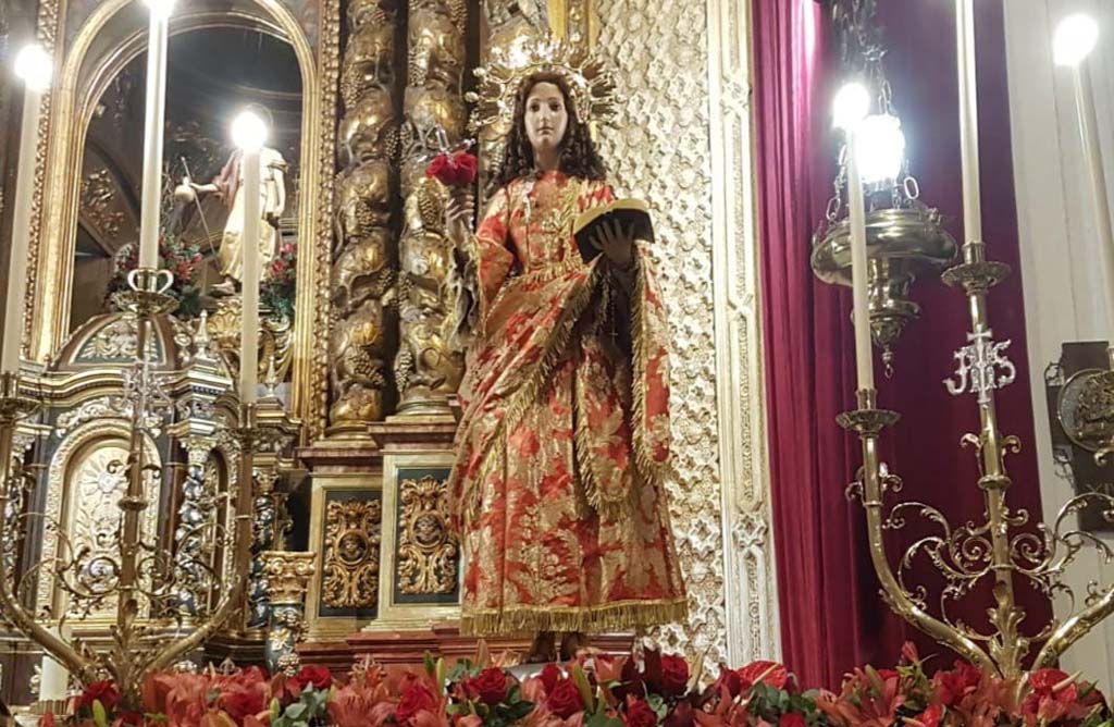 La Imagen de la Patrona de Totana Santa Eulalia de Merida ya se encuentra en la Parroquia de Santiago el Mayor.