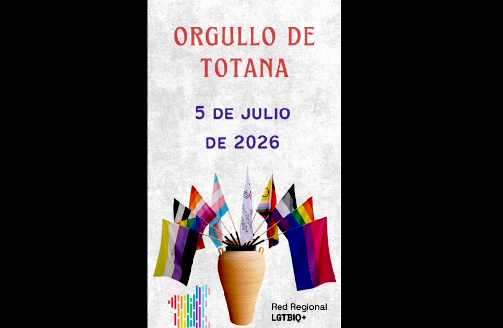 El 5 de julio se celebrará el Orgullo de Totana 2026 de la mano de la Red Regional LGTBIAQ+ de la Región